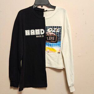 NEW WOMENS SZ LG SHEIN 2 TONED LONGSLEEVE SWEATSHIRT